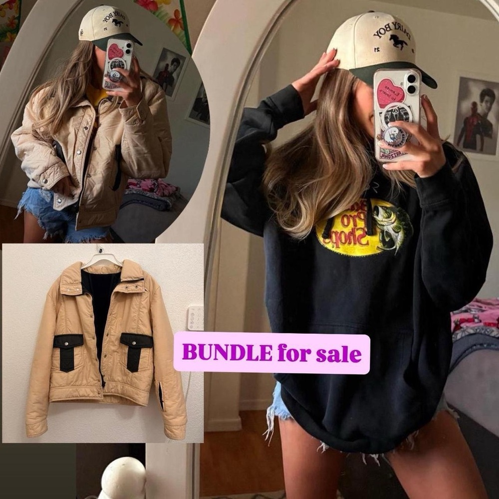 Bass Pro Shop hoodie AND Quilted Puffer Jacket bundle